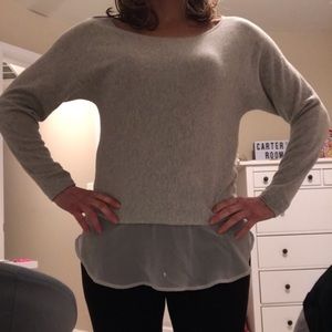Gray Sweater with faux blouse